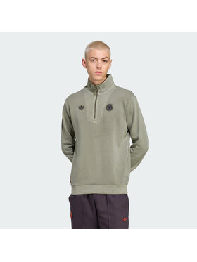 adidas adidas Bluza FC Bayern Terrace Icons Half-Zip Zielony Regular Fit
