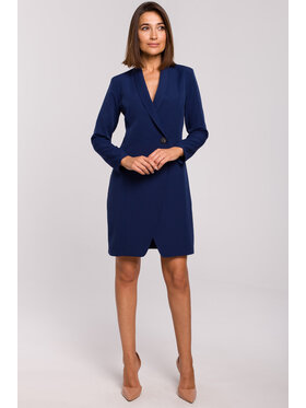Stylove Stylove Sukienka koktajlowa S217 Granatowy Regular Fit