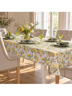 Roseberry Home Roseberry Home Obrus z motywem cytryn z wypustką Lemonade Żółty