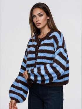 Ombre Ombre Kardigan OW-SW-E0051 Brązowy Relaxed Fit