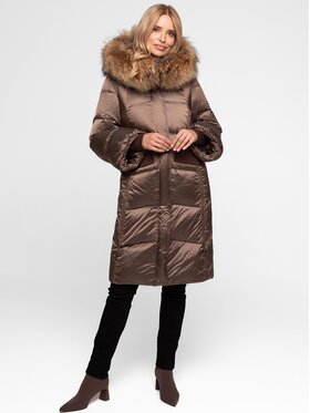 Perso Perso Dámska bunda BLH252519FXR Hnedá Regular Fit