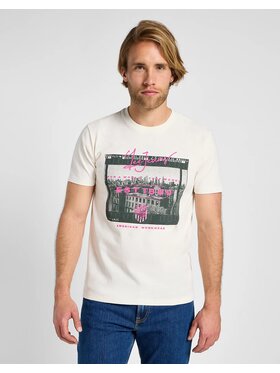 Lee Lee T-Shirt UTILITY ARTIST TEE 112355579 Écru Regular Fit