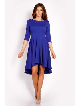 Awama Awama Koktejlové šaty L004 Modrá Basic Fit