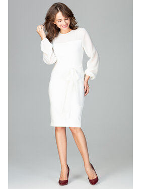 Lenitif Lenitif Vestito K494 Bianco Regular Fit