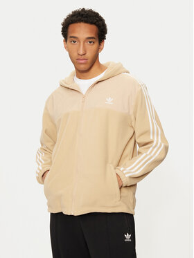 adidas adidas Bluză adicolor 3-Stripes Teddy IZ2487 Bej Regular Fit