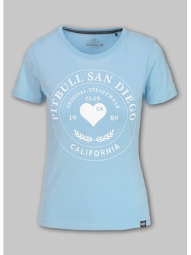 PITBULL PITBULL T-Shirt Koszulka damska HEARTIE L Błękitny Regular Fit