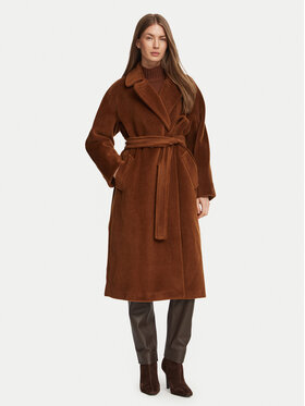 Marella Marella Płaszcz wełniany 2623016082200 Brązowy ciemny Regular Fit