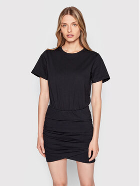 The Kooples The Kooples Vsakodnevna obleka Carry Over FROB25067K Črna Regular Fit