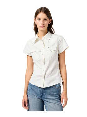 Wrangler Wrangler Koszula 112362606 Biały Slim Fit