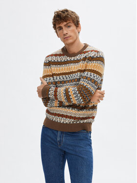 Selected Homme Selected Homme Sveter 16090839 Hnedá Regular Fit