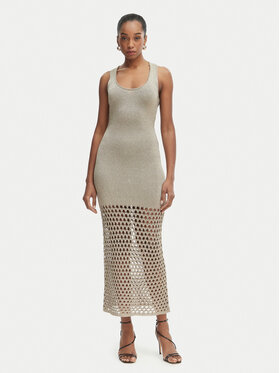 Simona Corsellini Simona Corsellini Poletna obleka P26CPABO0301 Svetlo bež Slim Fit