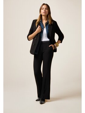 Oltre Oltre Pantaloni di tessuto P024R108780N033 Nero Regular Fit