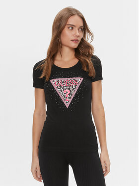 Guess Guess T-shirt W4RI44 J1314 Crna Slim Fit