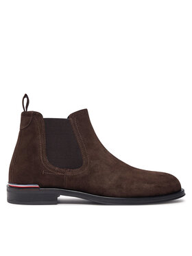 Tommy Hilfiger Tommy Hilfiger Sztyblety Core Rwb Hilfiger Suede Chelsea FM0FM04757 Brązowy
