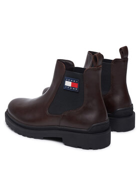 Tommy Jeans Gležnjarji Chelsea Tjm Leather Chelsea Boot EM0EM01448 Rjava