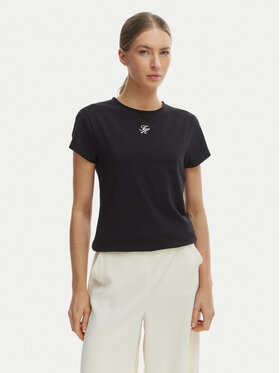 Tommy Hilfiger Tommy Hilfiger T-shirt WW0WW48710 Crna Slim Fit