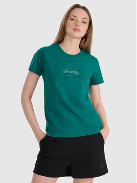 4F 4F T-Shirt MIDSHOP TEXTILE Turkusowy Regular Fit