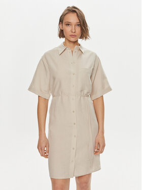 Calvin Klein Calvin Klein Rochie tip cămașă K20K206697 Bej Relaxed Fit