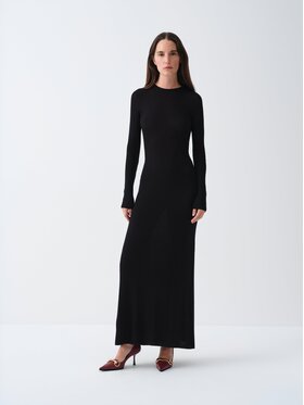 La Mania La Mania Sukienka dzianinowa SHIVAN Czarny Slim Fit