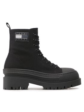 Tommy Jeans Tommy Jeans Μποτίνια Tjw Foxing Canvas EN0EN02216 Μαύρο