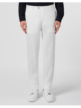 PHILIPP PLEIN PHILIPP PLEIN Bavlnené nohavice 30666 Biela Regular Fit