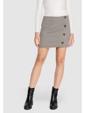 ONLY ONLY Gonna ONLELIZA-LETTIE HW CHECK SKIRT TLR Beige Regular Fit