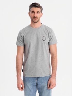 Ombre Ombre T-Shirt OM-TSFP-0186 Šedá Regular Fit