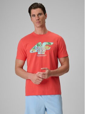4F 4F T-Shirt 4FRSS26TTSHM4305-63S Różowy Regular Fit