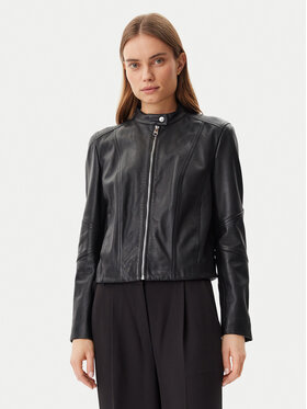 BOSS BOSS Geacă de piele C_Saleste 50522033 Negru Regular Fit