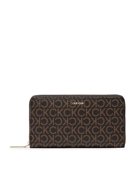 Calvin Klein Calvin Klein Duży Portfel Damski Ck Must Z/A Wallet Xl Mono K60K609546 Brązowy