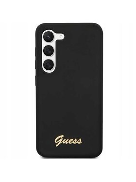 Guess Guess Etui na telefon Silicone Gold Logo Czarny