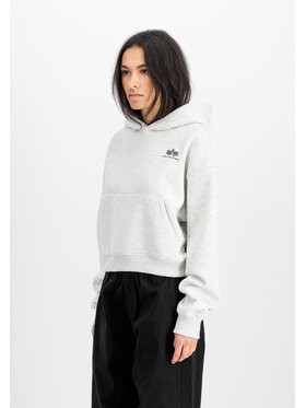 Alpha Industries Alpha Industries Bluza Basic Small Logo Hoodie Women Szary Loose Fit