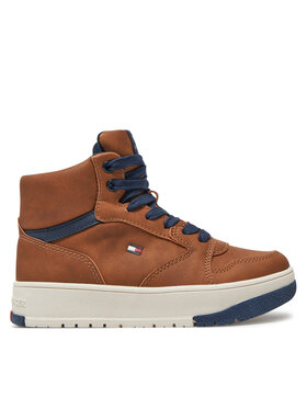 Tommy Hilfiger Tommy Hilfiger Сникърси Mid Cutlace-Up Sneaker T3X9-33641-1351 M Кафяв