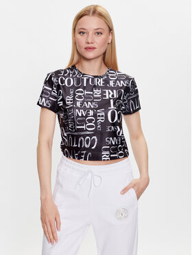 Versace Jeans Couture Versace Jeans Couture T-shirt 74HAH602 Crna Regular Fit