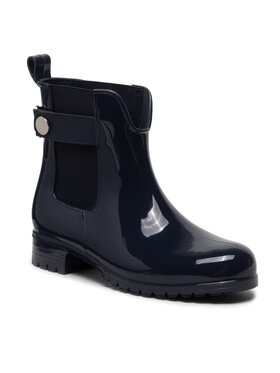 Tommy Hilfiger Tommy Hilfiger Kalosze Ankle Rainboot With Metal Detail FW0FW06777 Granatowy