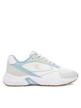 Calvin Klein Jeans Calvin Klein Jeans Laisvalaikio batai Retro Tennis Knit Mg YW0YW01887 Balta