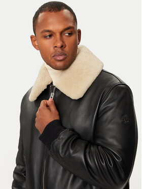 Moose Knuckles Moose Knuckles Lederjacke Toba M34ML313 Schwarz Regular Fit