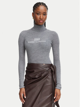 Elisabetta Franchi Elisabetta Franchi Bluză cu gât MK-18B-66E2-V320 Gri Slim Fit
