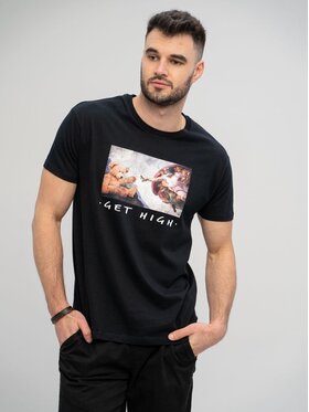 MyStars MyStars T-Shirt Koszulka Z Krótkim Rękawem Męska Czarna MyStars Get High M Czarny Regular Fit