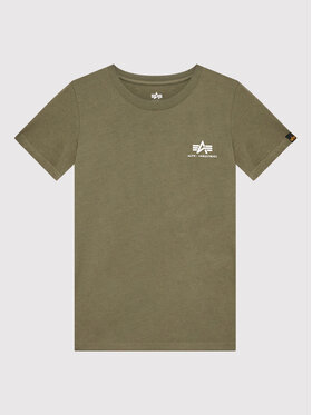 Alpha Industries Alpha Industries Póló Basic Small Logo 196704 Zöld Regular Fit