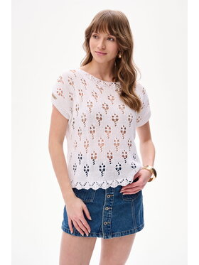 blue shadow blue shadow Bluzka Floris Écru Regular Fit