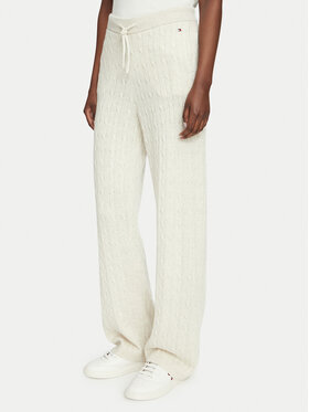 Tommy Hilfiger Tommy Hilfiger Spodnie dzianinowe UW0UW06631 Kremowy Relaxed Fit