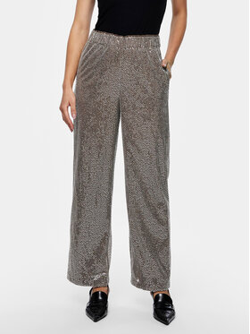 YAS YAS Spodnie materiałowe 26032755 Srebrny Regular Fit