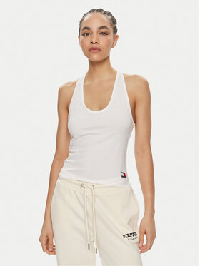 Tommy Hilfiger Tommy Hilfiger Set 2 topuri UW0UW05014 Alb Slim Fit
