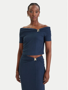Guess Guess Bluzka W6GP12 K2935 Granatowy Regular Fit