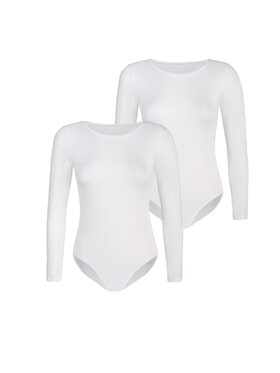 Teyli Teyli Komplet 2 par body 689 Biały Regular Fit