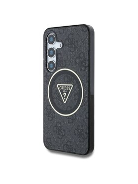 Guess Guess Etui na telefon 4G Glitter Triangle Buttons MagSafe Czarny