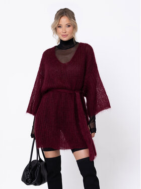 Miss LK Miss LK Kardigan MISSLKS Bordowy Oversize
