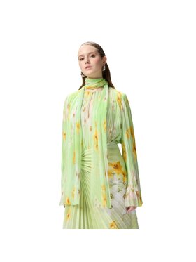 PINKO PINKO Koszula Bucero blusa creppone Zielony Regular Fit