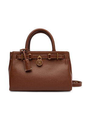 Tommy Hilfiger Tommy Hilfiger Дамска чанта American Icon Mini Tote Leather AW0AW17926 Кафяв